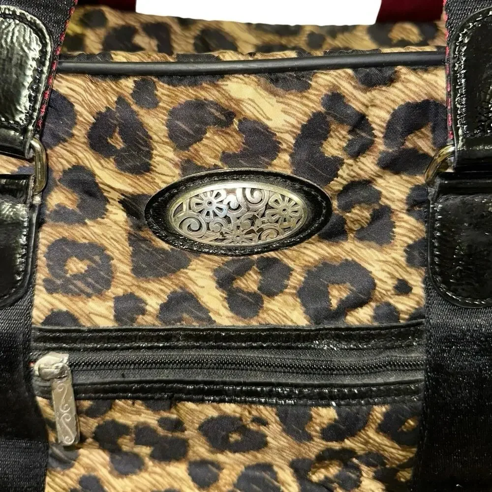 Brighton Leopard Cheetah Print Rolling Overnight Travel Bag